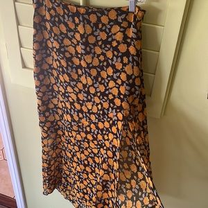 Yellow Floral Slip Skirt